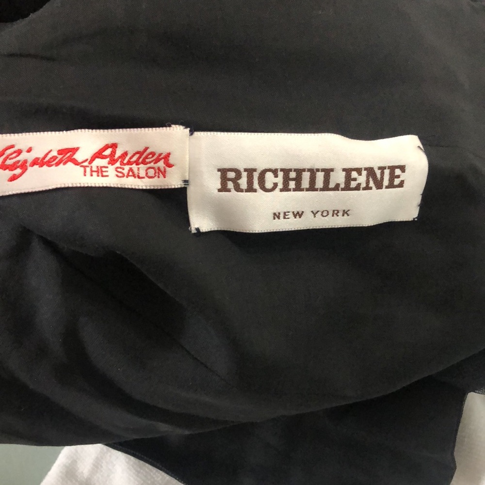 RICHILENE New York Vintage black mesh embroidered floral black and white Size 10 - Picture 7 of 8